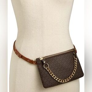 MICHAEL KORS MK Signature Leather Fanny Pack Belt Bag